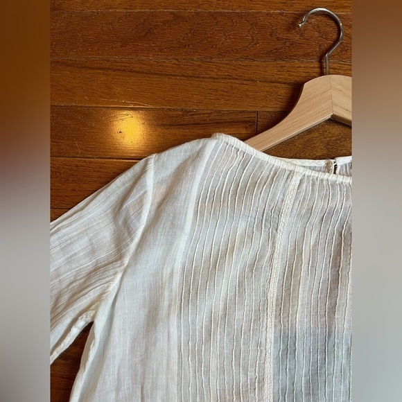 Alice + Olivia | Ivory Peasant Top XS Boho Cottage Core Quiet Luxury Festival - Picture 5 of 14